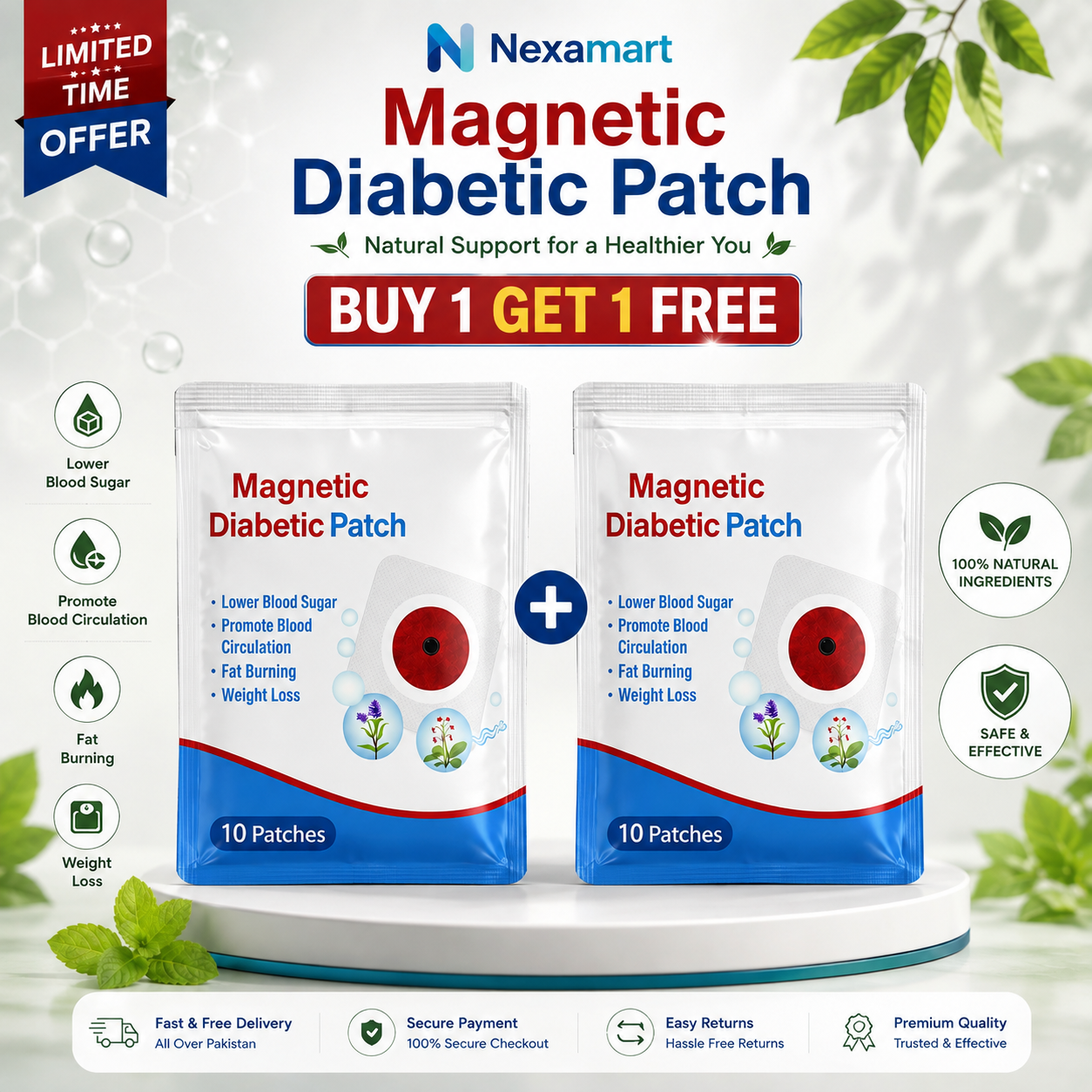 Blood Magnetic Sugar control Patches Buy 1 Get 1 Free