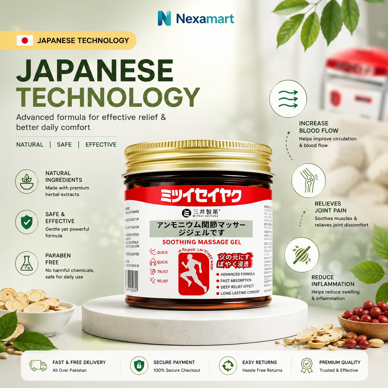 Japanese Joint & Muscle Pain Relief Gel